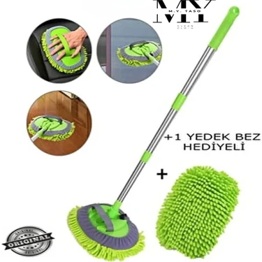 M.Y. Taso Çok Fonksiyonlu 2 In 1 Mikrofiber Araba Yıkama Fırçası Teleskopik Uzun Saplı Detay