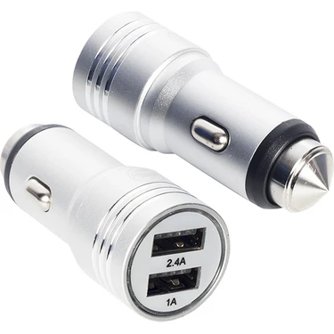 Ayt Powerway X-633 Çift USB Li 3.1 Amper Metal Çakmaklık Araç Şarj Cihazı Oto Çakmaklık Şarj Aleti