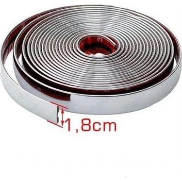 Özdemir Aksesuar 18 mm Krom Nikelaj Şerit 5 Metre Kolay Montaj ve Kaliteli PVC