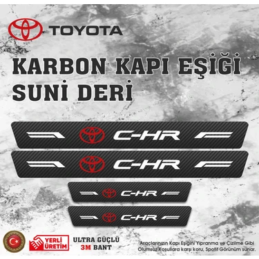 Toyota  Chr Uyumlu Deri Karbon Kapı Eşiği Koruyucu Bant  4