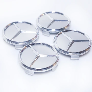 75 mm Gri Jant Göbeği – Yıldız Logolu Uyumlu Tasarım (4'lü Set) W204 / W205, W212, Cla, Gla, Glc