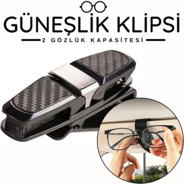 Conocer Araba Araç Içi Iki Taraflı Güneş Gözlük ve Kart Tutacağı Oto Araç Içi Klips Siyah
