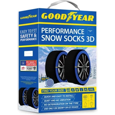Goodyear A+ Kalite Yüksek Performanslı Kar Çorabı 100 mm Taban Genişliği S Boyut