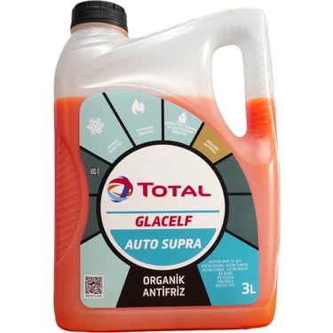 Total Glacelf Auto Supra Organik Antifriz 3 Litre Yüksek Performanslı Kışa Hazır
