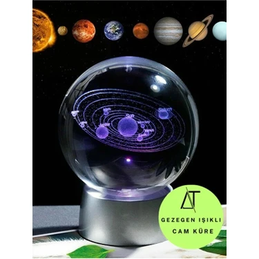 Dekoratif Mini Gece Lambası 6 cm Çapında Samanyolu Ay Gezegen Işıklı Cam Küre Modern