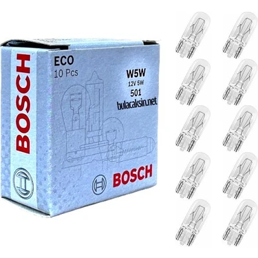 Bosch Eco Dipsiz Ampul 12V 5W T10 W5W 10'lu