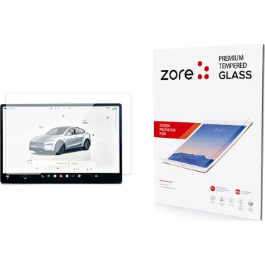 Tesla Model Y Juniper Zore Yeni Seri 2in1 Temperli Cam Araç Multimedya Ekran