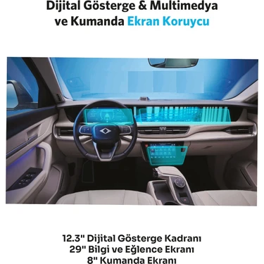 Togg T10F Gösterge Bilgi ve Kumanda Ekranları Uyumlu Set 9h Nano Ekran
