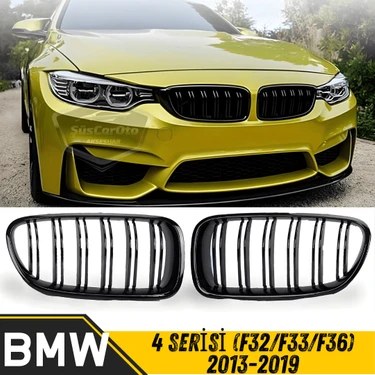 Caralp Bmw 4 Serisi F32 F33 F36 2013-2019 Uyumlu Ön Panjur Böbrek M4 Görünüm Izgara Çift Çizgi