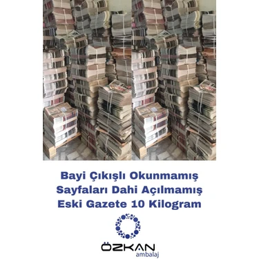 Özkan Ambalaj Bayi Çıkışlı Tertemiz Okunmamış Eski Gazete 10