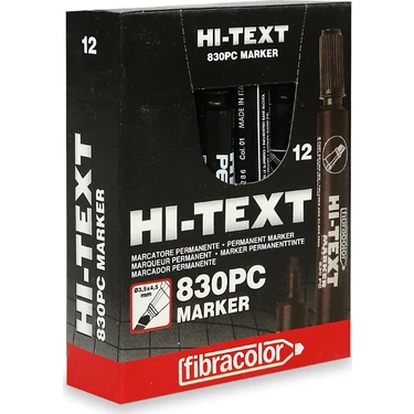 Hi-Text Permanent 830PC Kesik Uçlu Siyah Markör Kalem