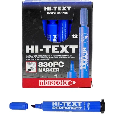 Hi-Text Permanent 830PC Kesik Uçlu Mavi Markör Kalem
