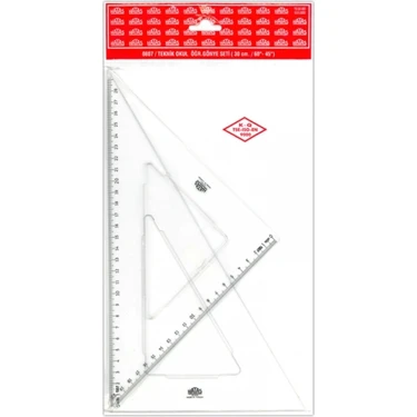 Hatas 0807 Gönye Seti Plastik 30 Cm 60/45