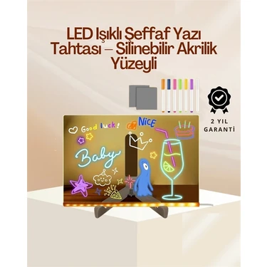 Aesco Mey Ithalat® Çocuklar Için Renkli LED Mesaj Tahtası – Neon Kalemli, Eğlenceli ve Yaratıcı