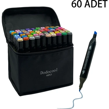 Dodocool 60’lı Çift Uçlu Touch Marker Art Tasarım Kalem Seti Ithal