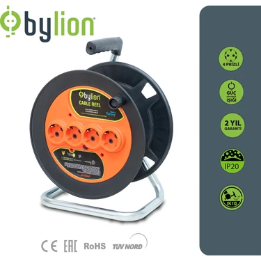 BYLION Makaralı Seyyar Uzatma Boş Kablosuz MAX. 50 Metre