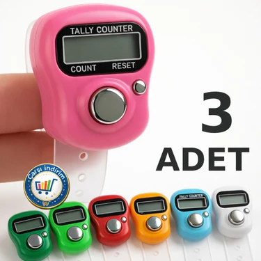 Nistabolje 3 Adet Zikirmatik Sayaç Yüzük Tesbih Çekme Salavat ve Zikir
