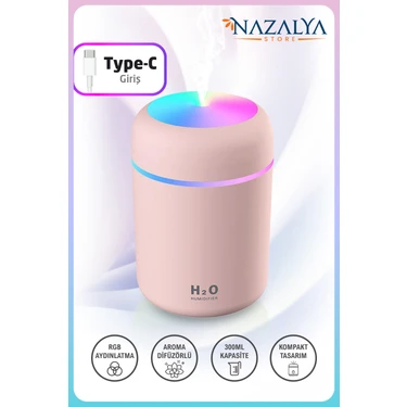 Nazalya H2O 300 ml Ulrasonik Hava Nemlendirici ve Aroma