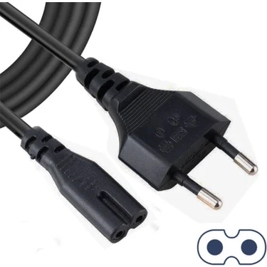 Moonkip 1.5 Metre Teyp 220 Volt Power Güç Kablosu (2 Pin Teyp Fişi Çift Oluklu