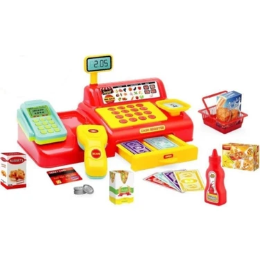 Bayraktar Shop-Joy Süper Market Yazar Kasası 43 Parça Eğitici Yazar Kasa Oyun Seti-Benim Ilk