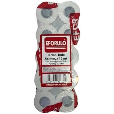 Yazar Kasa Pos Rulosu 56 mm x 16 mt Termal Rulo 10'lu