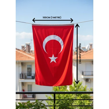 Akyıldız Store Türk Bayrağı 100X150 cm – Çift Dikiş, Solmaz Renk, Uzun