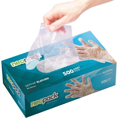 neopack Kutulu Tek Kullanımlık Şeffaf Eldiven -