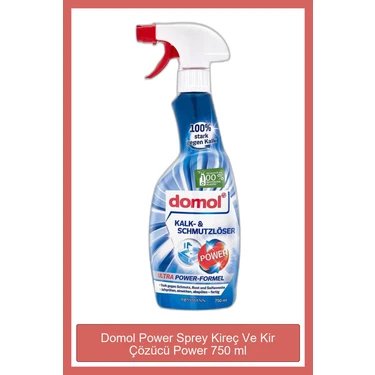 Domol Power Ultra Kireç ve Kir Çözücü Sprey 750 ml - Kokusuz, Paslanmaz Çelik ve Seramik Yüzeyler