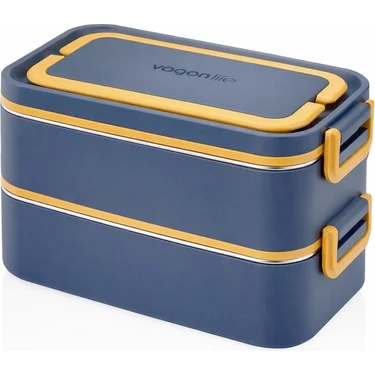 Vagonlife 2000 ml 2 Kat Paslanmaz Çelik Çorba Kaseli Bento Lunch Box Yeni Nesil Sefer Tası