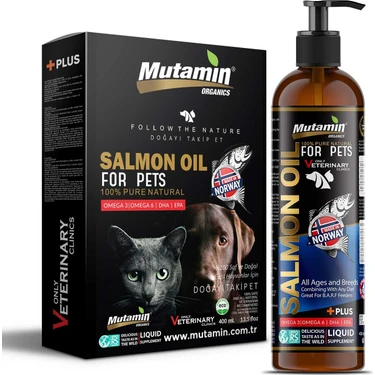 Mutamin Organics Norveç Somon Balık Yağı 400 ml Doğal İçerik ile Köpekler İçin Sağlıklı Vitamin