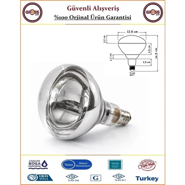Şavk Isıtıcı Ampul - Kümes Hayvanları İçin İnfrared Kızılötesi Isıtıcılı Şeffaf Lamba - 375