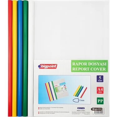 Bigpoint Evrak Düzenleyici Dosya 5 Renkli 11 mm Kalınlıkta 5 Adet A4