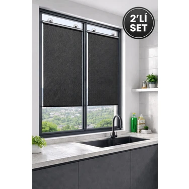 Toyfest 2’li Vantuzlu Cam Güneşlik Perde 50X125 cm – Isı ve Güneş Önleyici Siyah