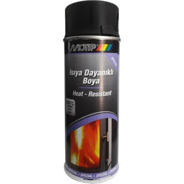 Motip 690°C Isıya Dayanıklı Siyah Sprey Boya - 400 ml, Benzin ve Kimyasallara Uyumlu, Araç