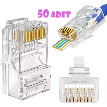 Vwin Yeni Nesil Açık Uçlu (Delikli) Cat6 Ez RJ45 Konnektör Utp Jack 8p/8c Soket (50