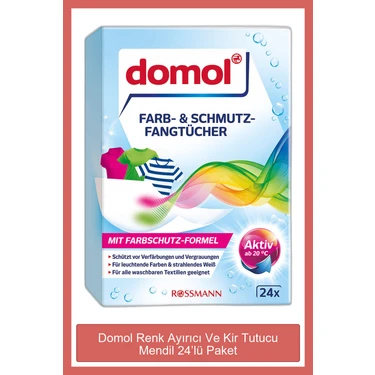 Domol 24'lü Renk Ayırıcı Bezler - Her Yıkama Derecesinde Etkili, Almanya Üretimi, Konsantre Renk