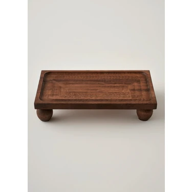 Bella Maison Doğal Desenli Ahşap Sunum Standı - 17x30x6,3 cm,