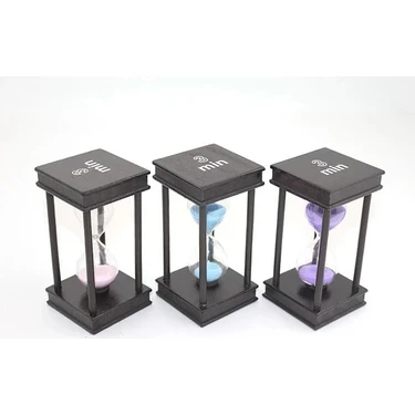Uravas Store Ahşap Kumsaati 3 Dakika - 13X6 cm Dekoratif Modern Zaman Ölçer