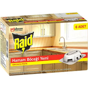 Raid Hamam Böceği Yemi Kokusuz Formül 15 g 6 Adet Pratik Kullanım