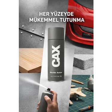 CAXCOLORS Plastik Astarı Sprey - Tampon ve Plastik Yüzey Boya Öncesi Tutundurucu Primer  400ML Gri