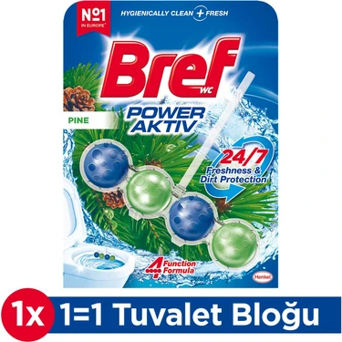 Bref WC Power Active Çam Kir&Kireç Önleyici & Koku Giderici Katı Klozet Temizeme