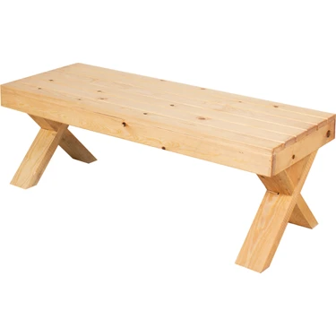 Tk Wood Crafts Ahşap Bank 2 Kişilik Naturel Ahşap Dikdörtgen Tasarım 120 x 45