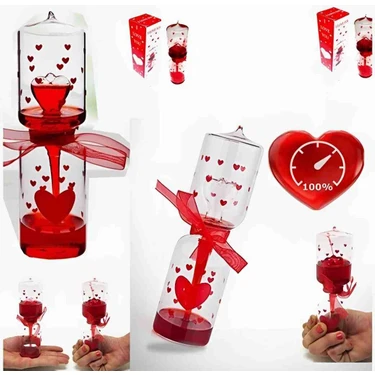 Sarego Aşk Ölçer Kalp Sevgi Testi Romantik Love Eğlenceli Kırmızı Sıvı Dolu Özel
