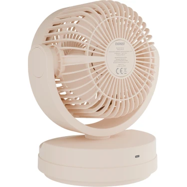 Kaia Life Everest EFN-509, Krem, 3 Kademeli Hız, 17,5cm 3 Kanat Pervane ve Çerçeve, Masaüstü, USB