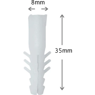 Plastik Dübel 8Mm Beyaz