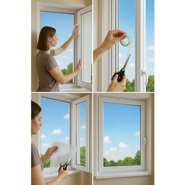 Delixa Proalet Çift Kanat Pratik Sineklik, 1,25 M x 1.5 M Tül, Kapı & Pencere Uyumlu, 5,5 M
