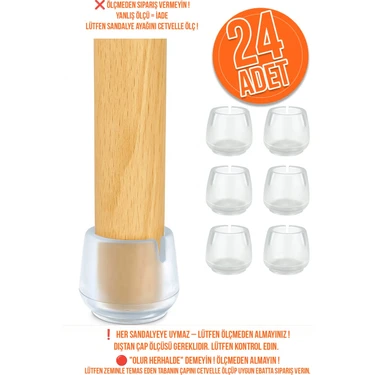 EYD 2.5 cm ve 3.2 cm Arası Silikon Masa Sandalye Pabuç Koltuk Sandalye Kaydırmaz Zemin Koruyucu 24