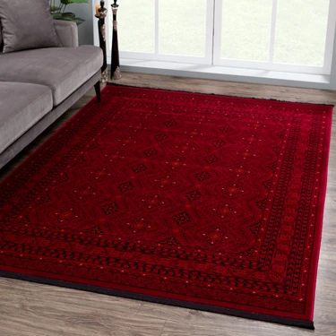 Giza Home Afgan Türkmen Otantik Desenli Dokuma Salon ve Oturma Odası Halısı 6919B