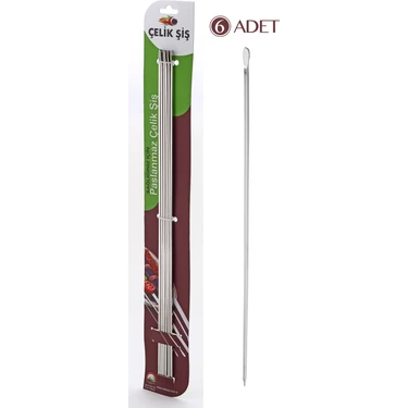 Gönen Çelik Şiş Paslanmaz Çelik Kebap Şişleri 6 Adet (Kuşbaşı