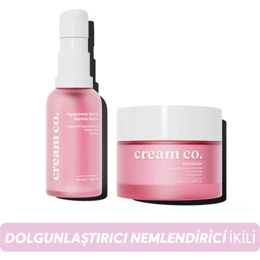 Cream Co. Canlandırıcı Krem İkili Tüm Cilt Tipleri İçin Nemlendirici Hyaluronik Asit